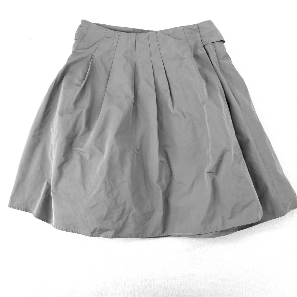 Joseph Gray Wrap Pleated Mini Skirt Taffeta Luxury Designer Size 4